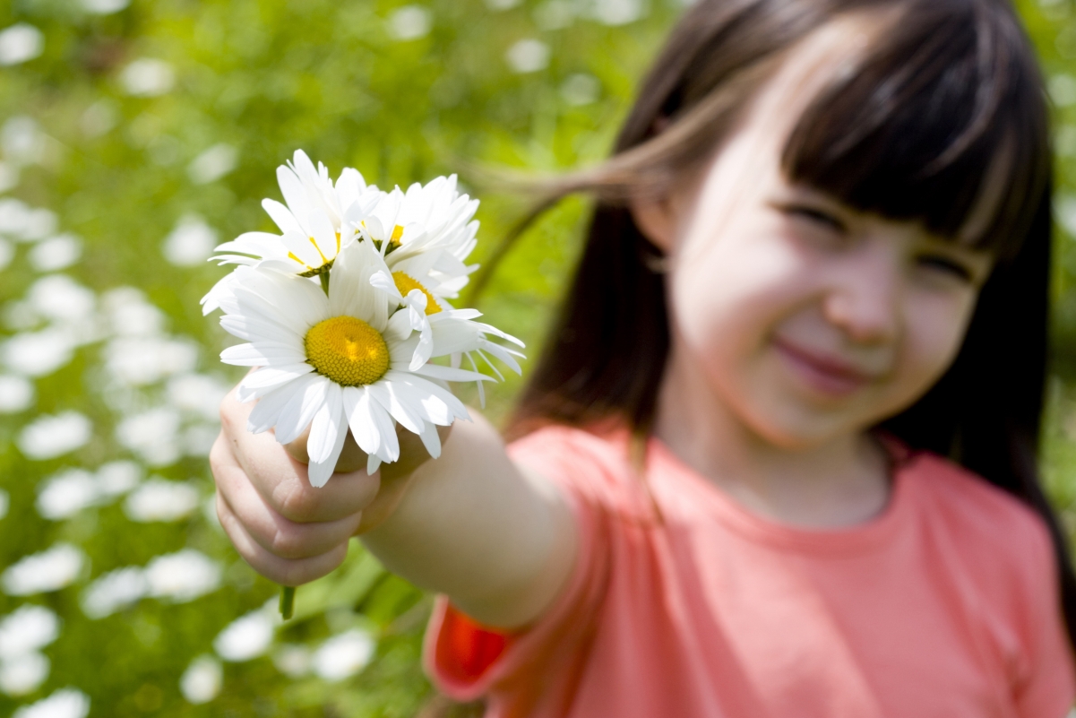 Flowers child smiling little girl 4