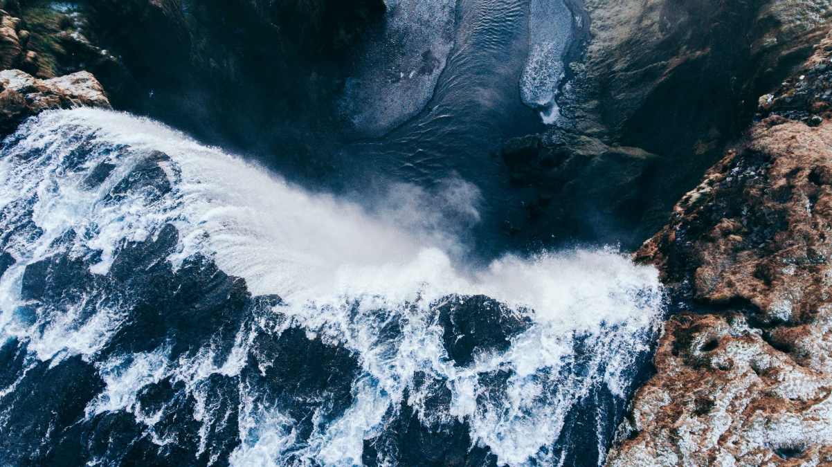 Spectacular waterfall river landscape 4K wallpaper