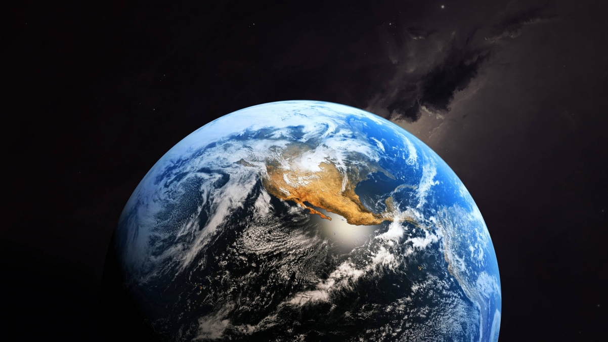 Clouds Earth Space Stars 4K Wallpaper