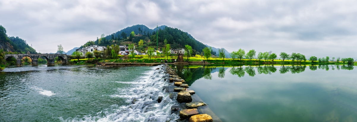 Yixian small stream waterwheel 4k landscape picture