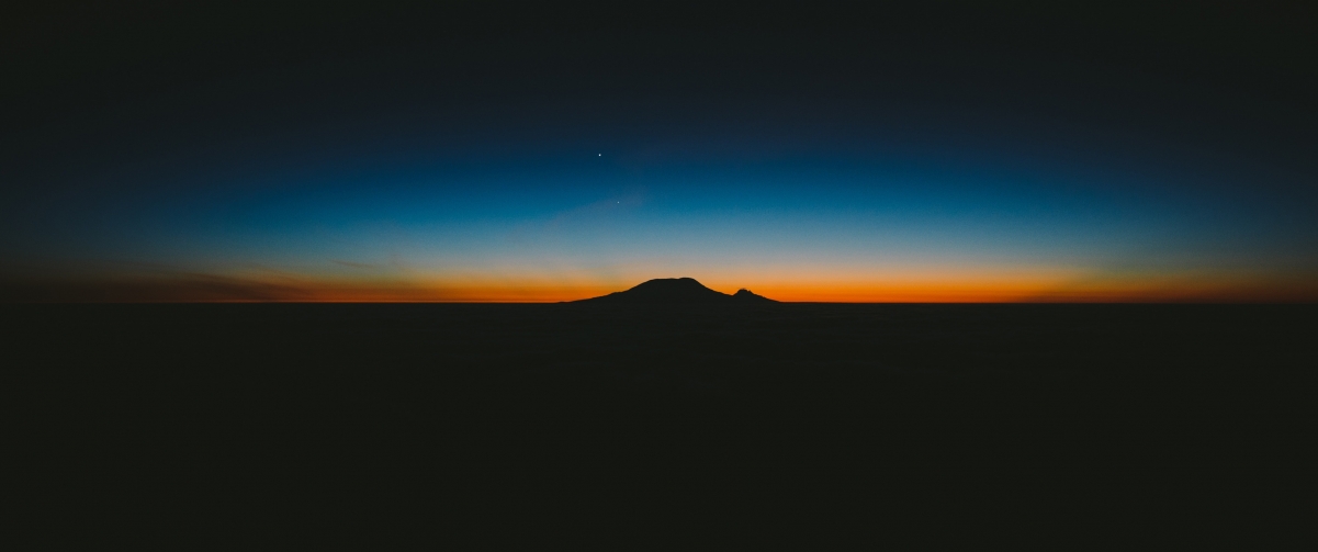 Night sky mountain landscape 3440x144