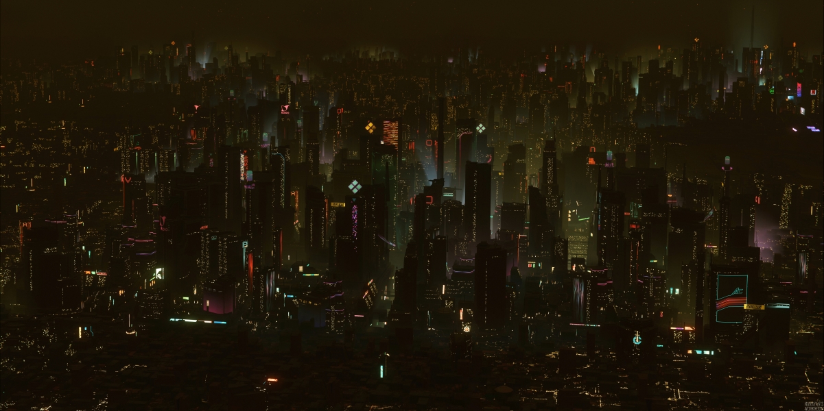 Night city night city lights 4k landscape