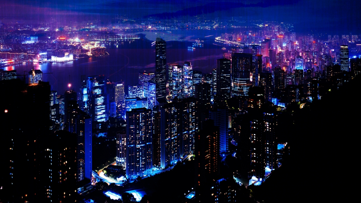 Night city, skyscrapers 4k landscape wallpaper