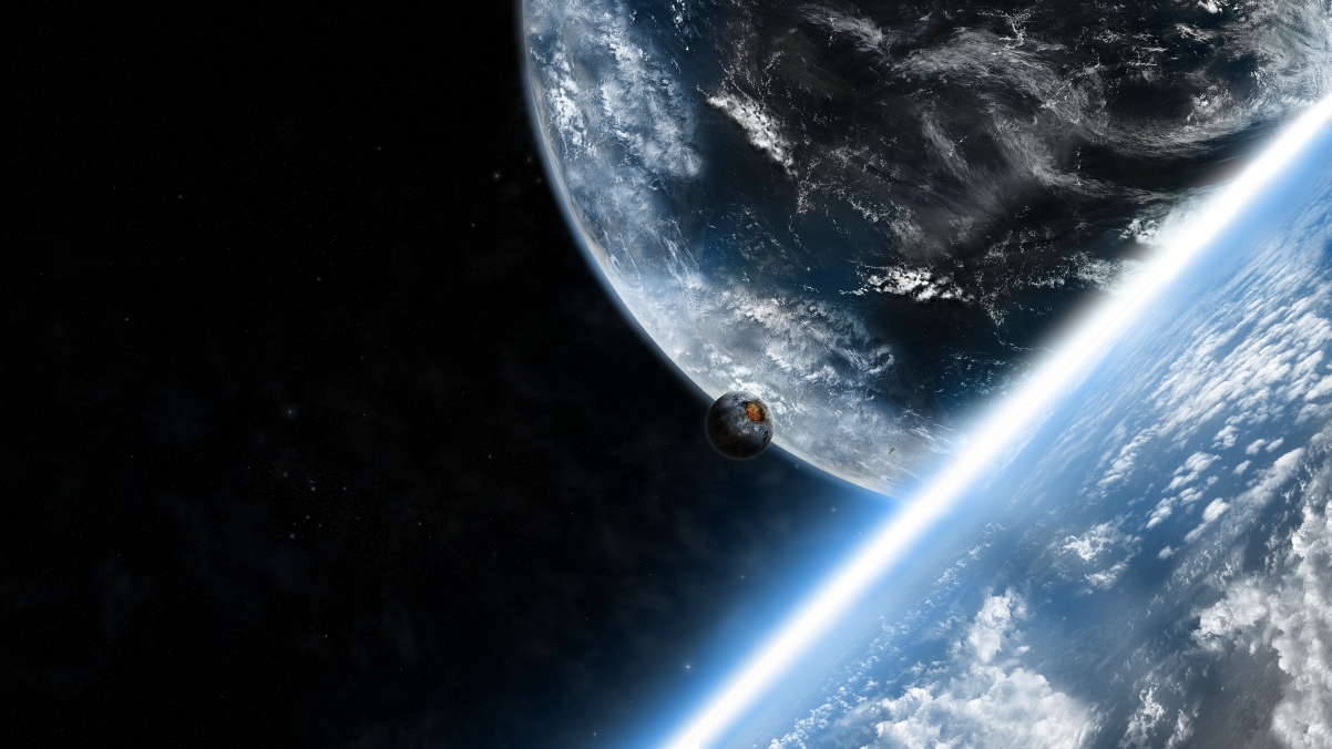 Planets in the starry universe 4K wallpaper