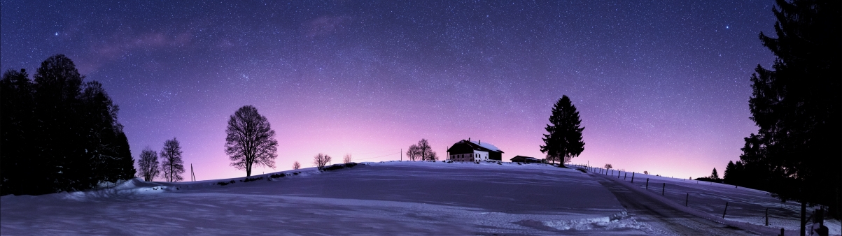The Swiss Jura mountain under the starry night