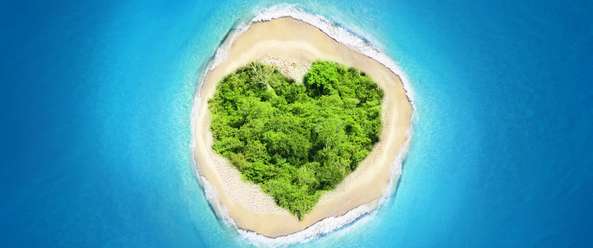 Heart Island Landscape 3440x1440 Wallpaper