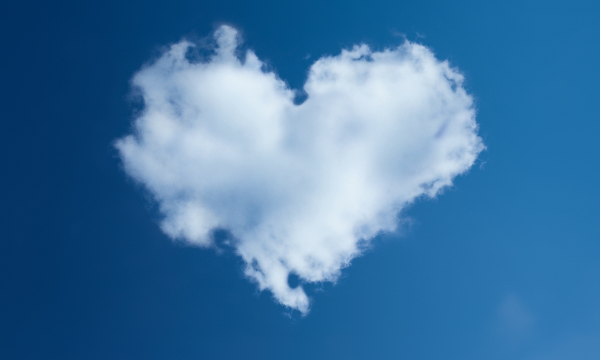 Heart sky cloud blue sky