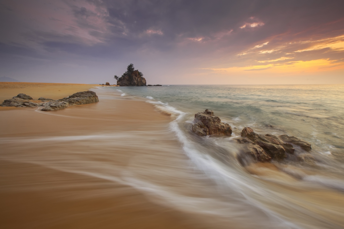 4k landscape pictures of the beach in the sunset