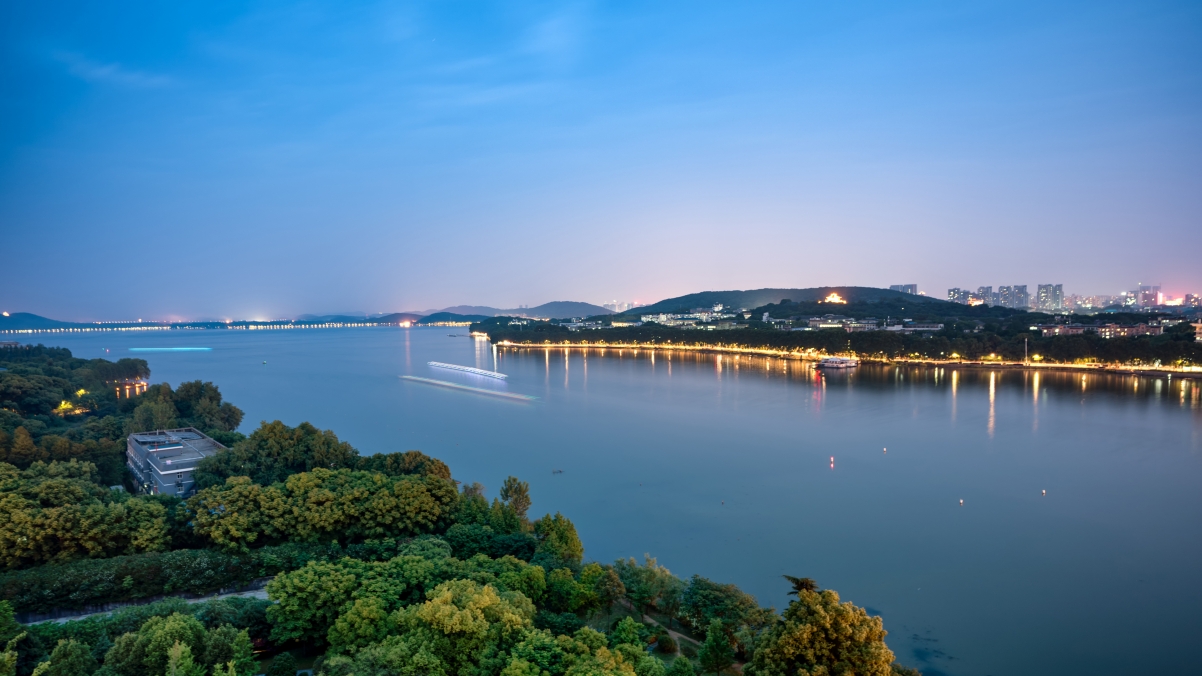 Wuhan East Lake Night Scenery 4k Wallpaper