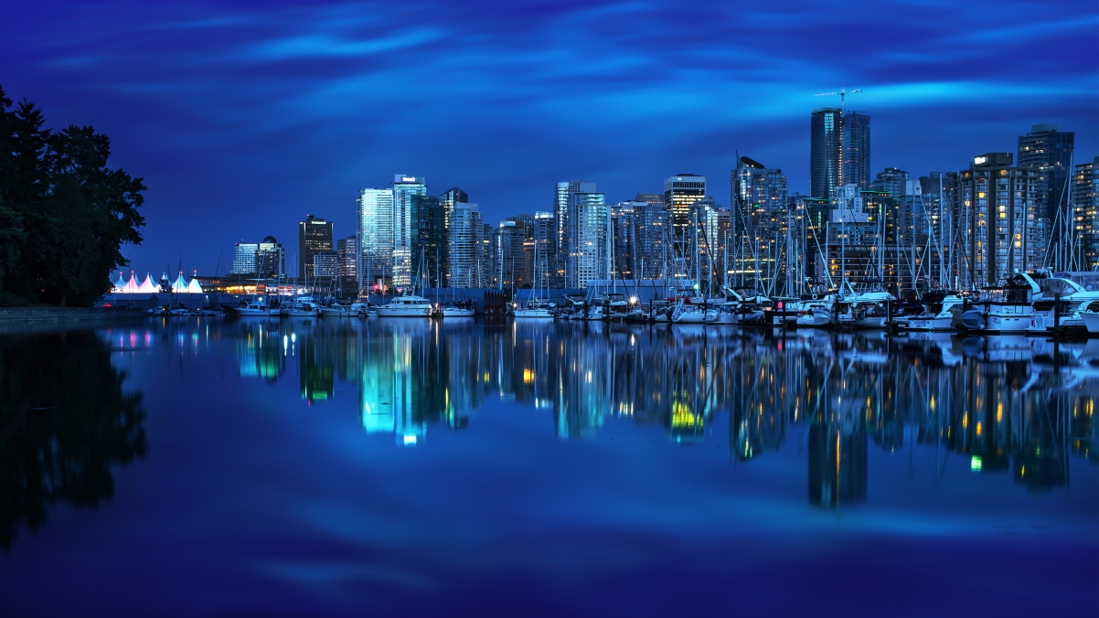 Downtown Vancouver Night View 4K Wallpaper