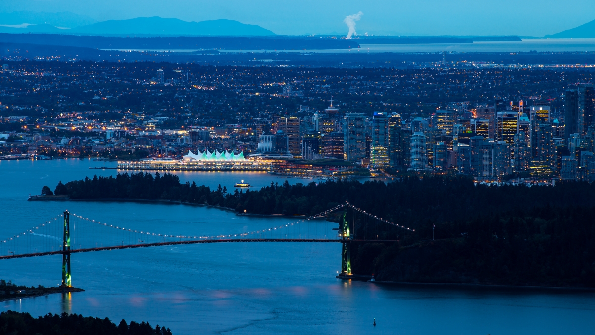 Vancouver Lions Gate Bridge City View
