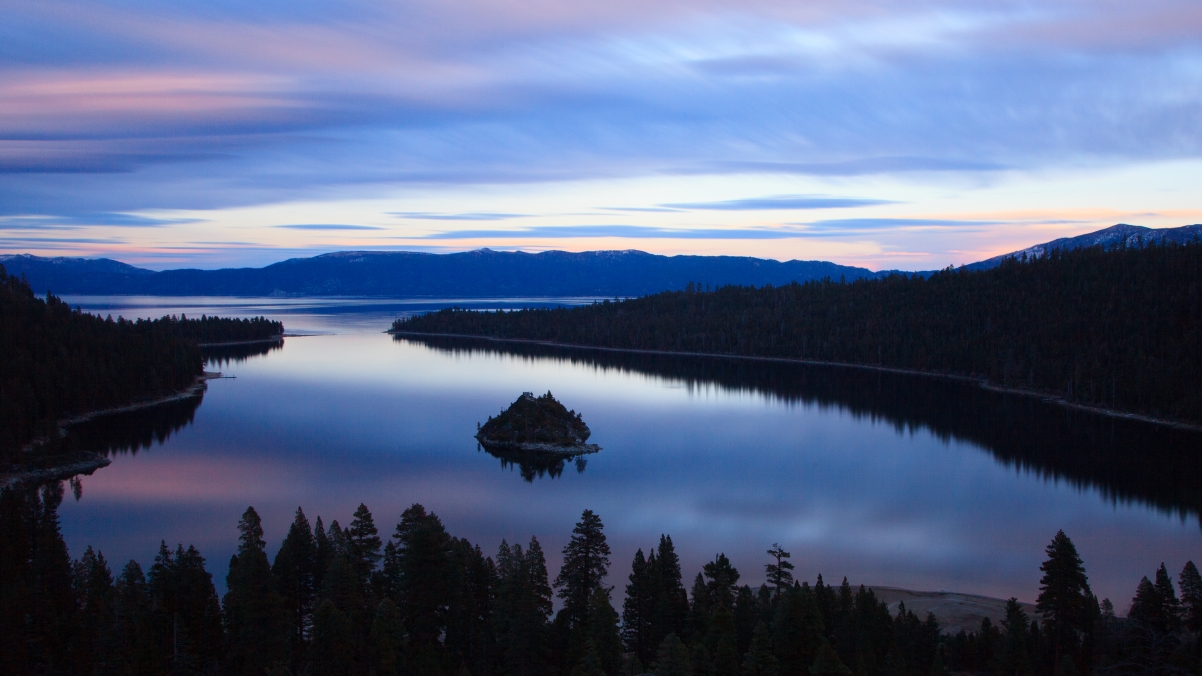 Lake Tahoe sunset 4k landscape wallpaper