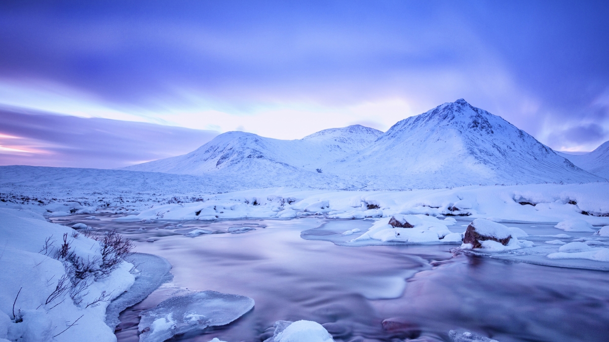 Scottish highlands winter landscape 4k wall