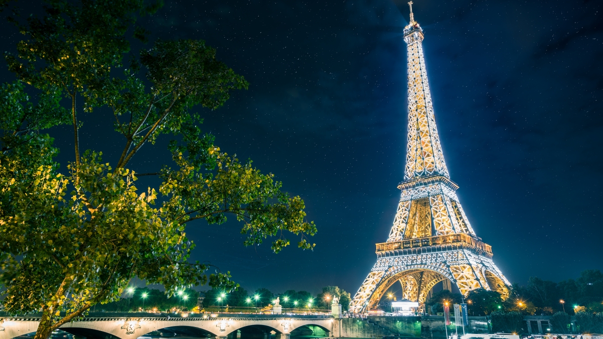 Magical Paris Eiffel Tower at night