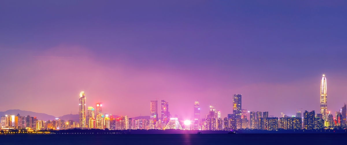 Shenzhen Futian Night View 3440x1440 Wall