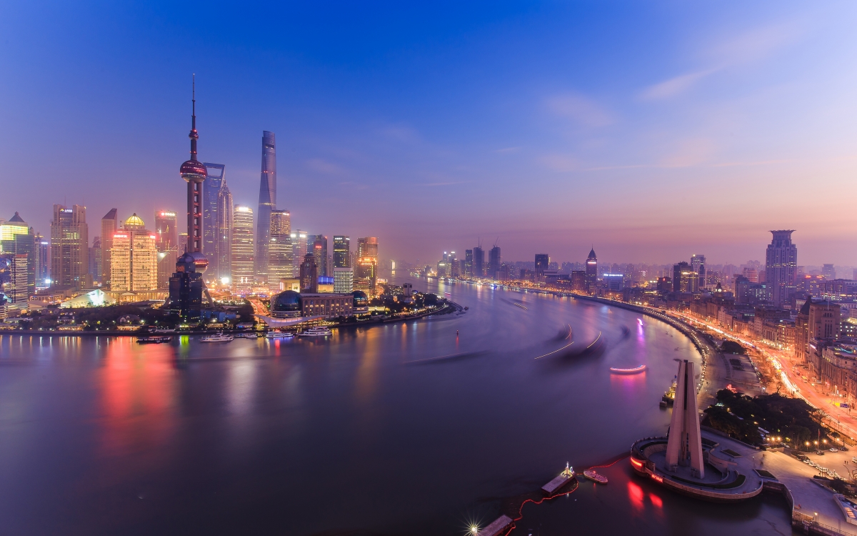 Night scenery of Lujiazui on the Bund, Shanghai
