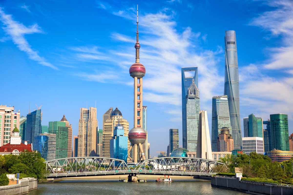 Shanghai skyscrapers 4K landscape wallpaper