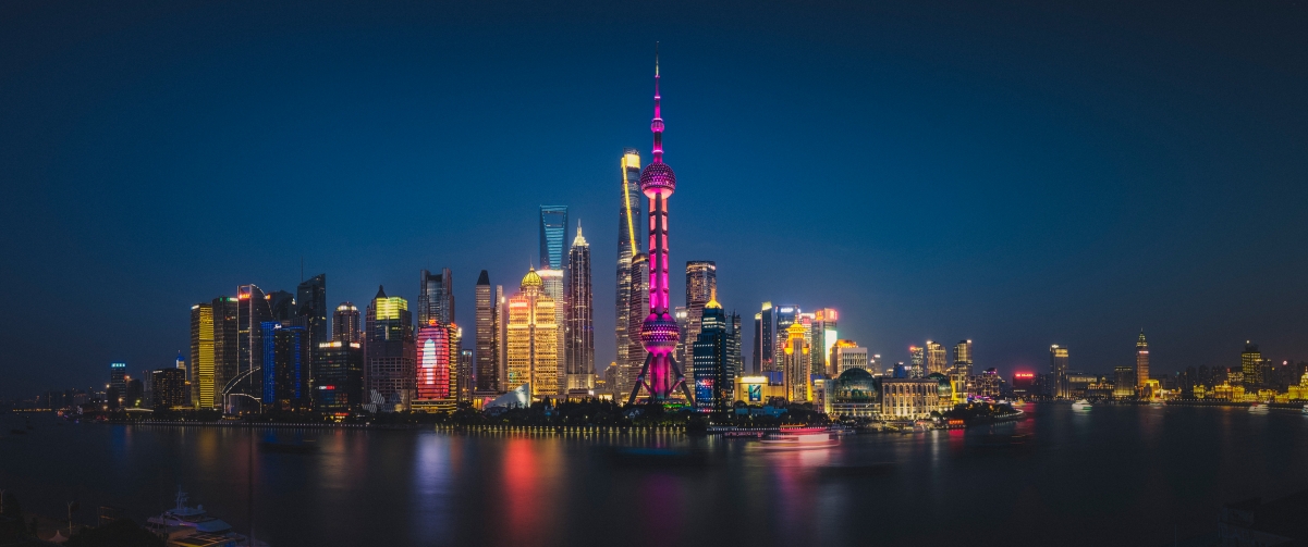 Panorama of Shanghai Lujiazui 3440x144