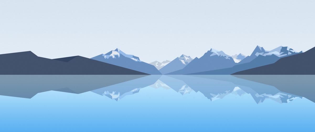 Landscape reflection simple landscape 3440x1