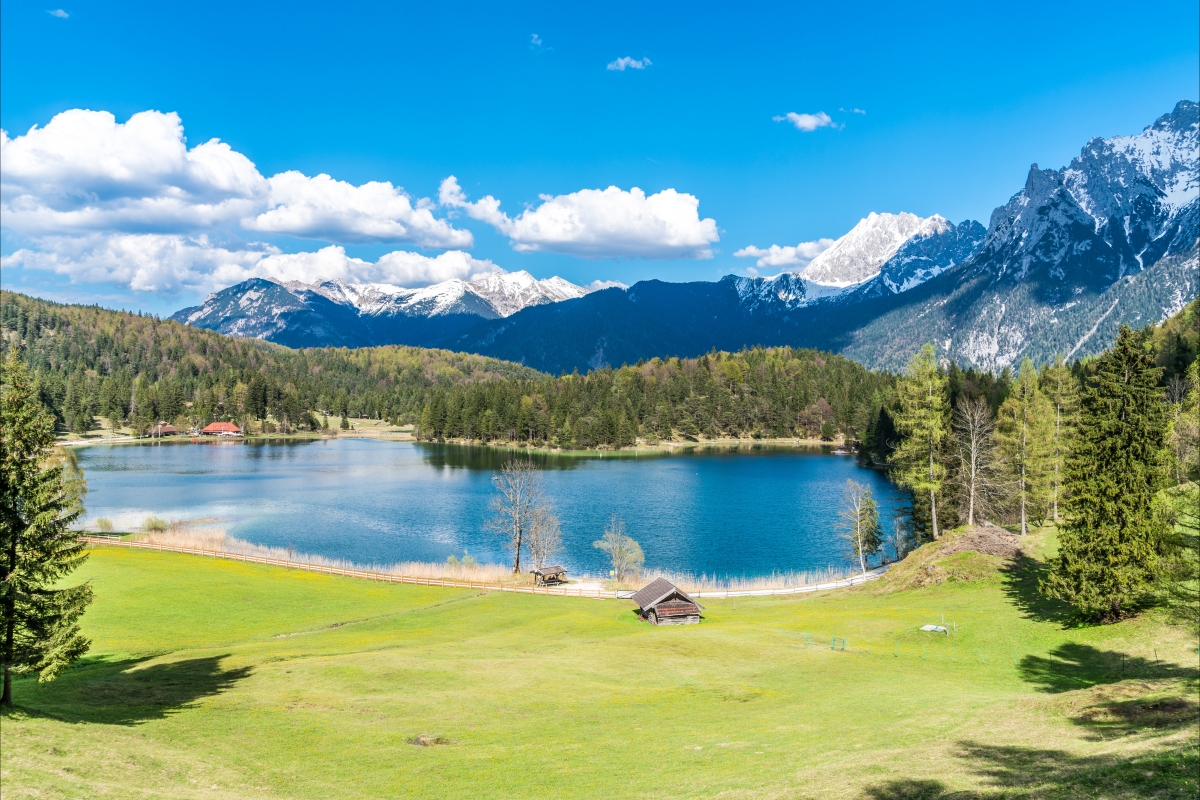 Mountain top lake sky beautiful wind