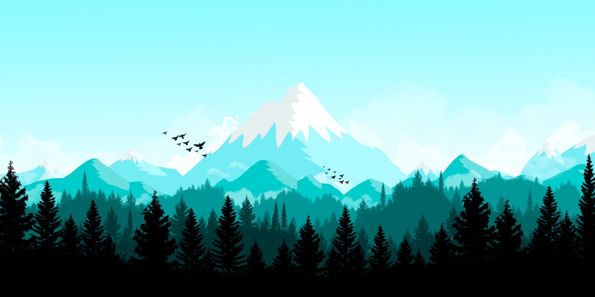 Mountain Forest Landscape 6K Wallpaper