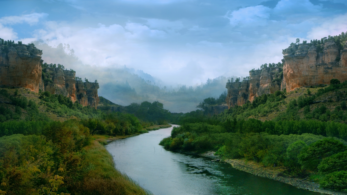 Mountains and rivers landscape 4K wallpaper
