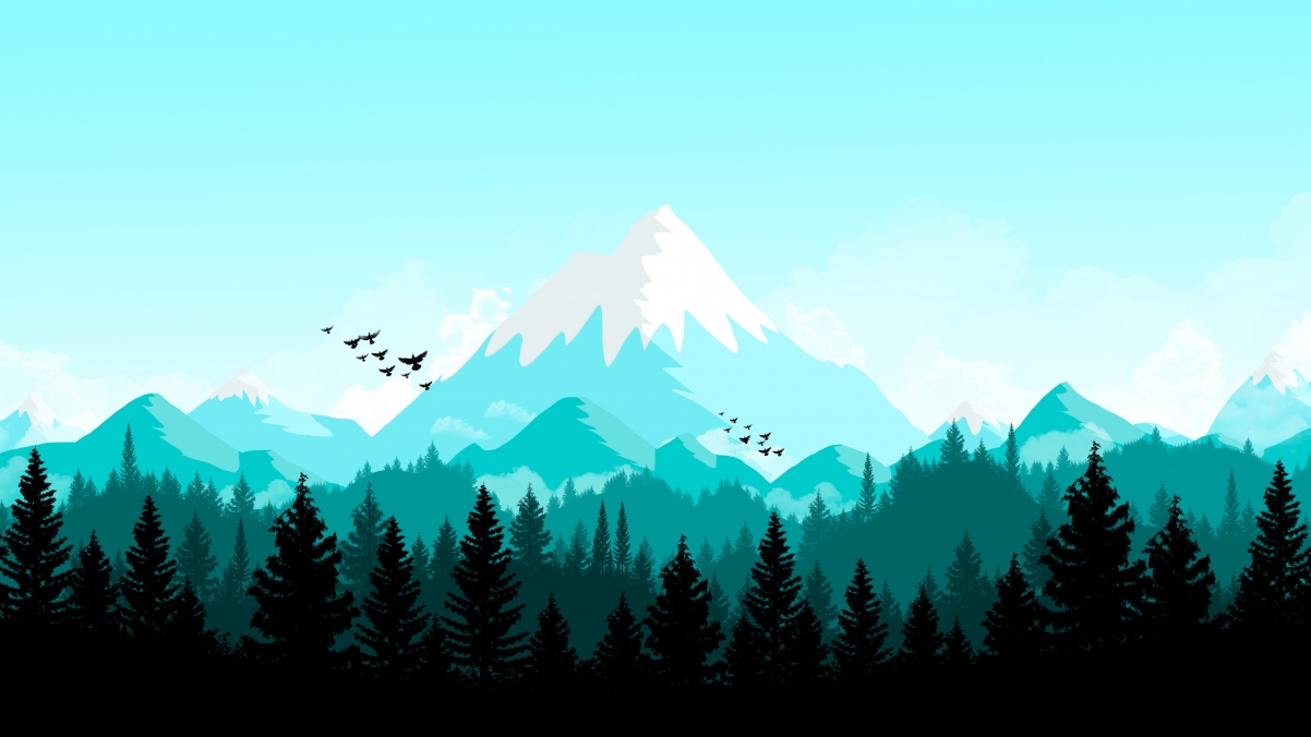 Forest mountain landscape 4k wallpaper