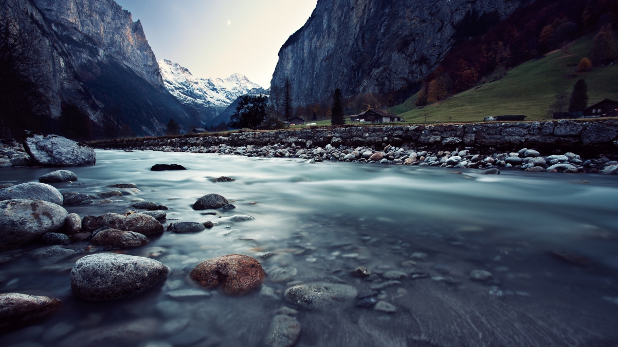 Mountains and rivers of Lauterbrunnen, Switzerland