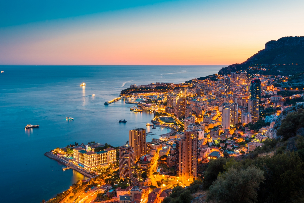 Monaco 4k Ultra HD after sunset