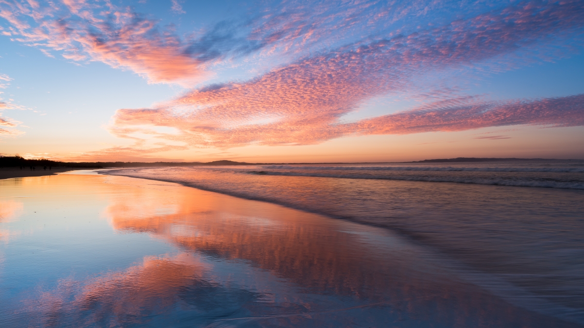 Sunset beach 4k landscape wallpaper