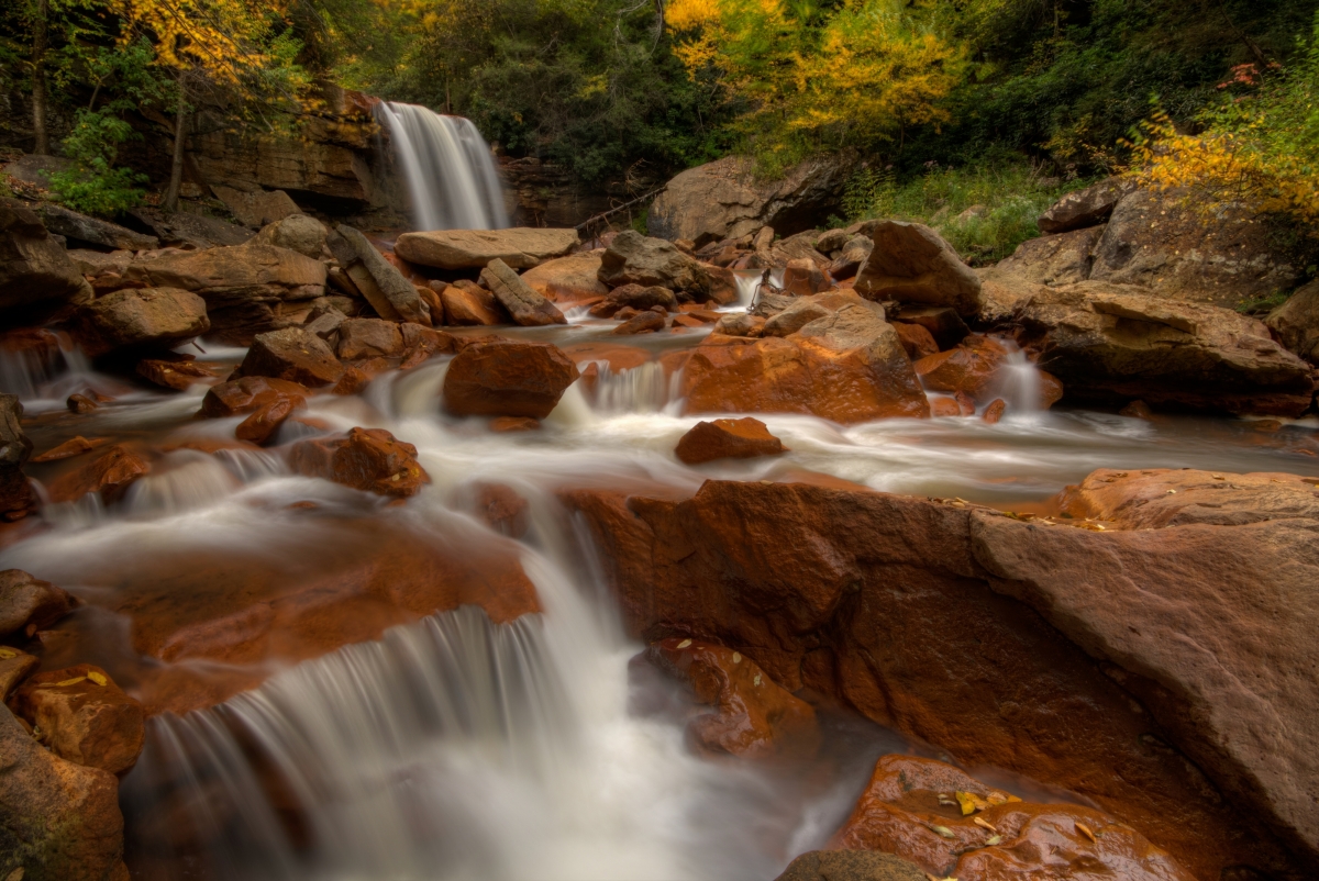 Waterfall Rock Scenery 4K Wallpaper