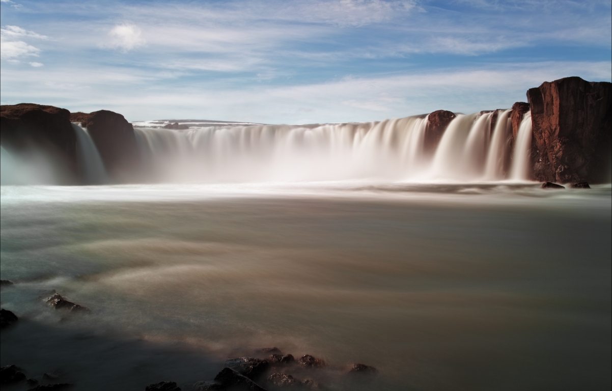 Waterfall, water, rocks, spectacular waterfall