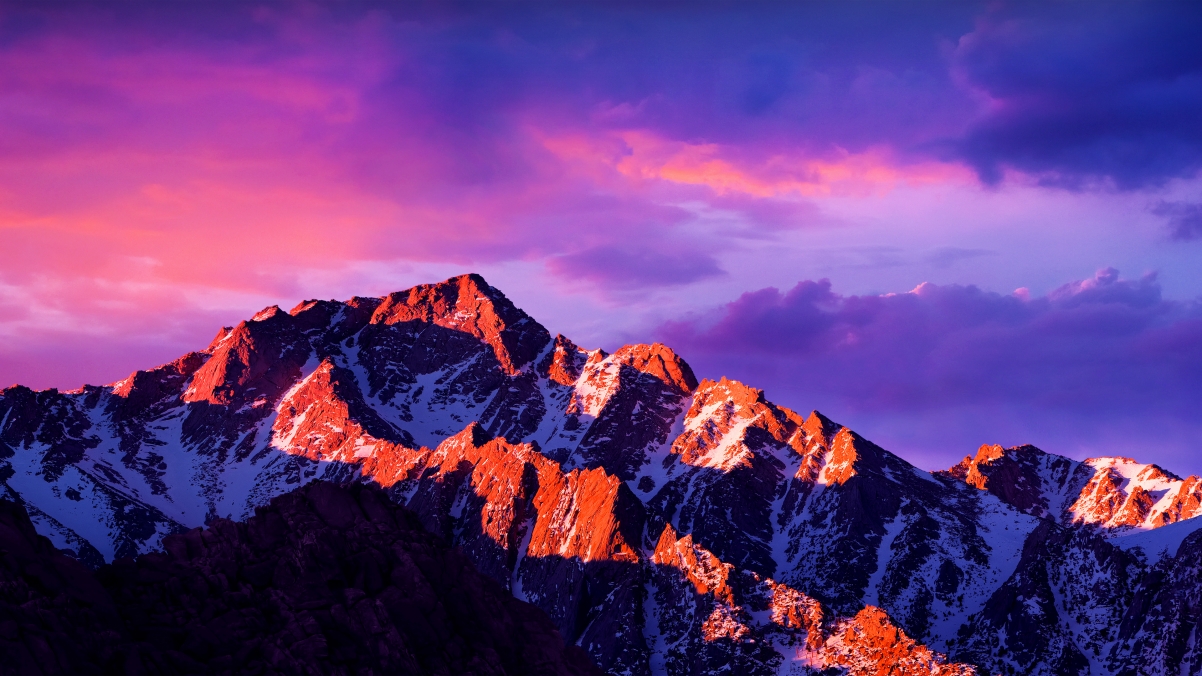 Apple Mac Mountain Peaks Landscape 4K Wallpaper