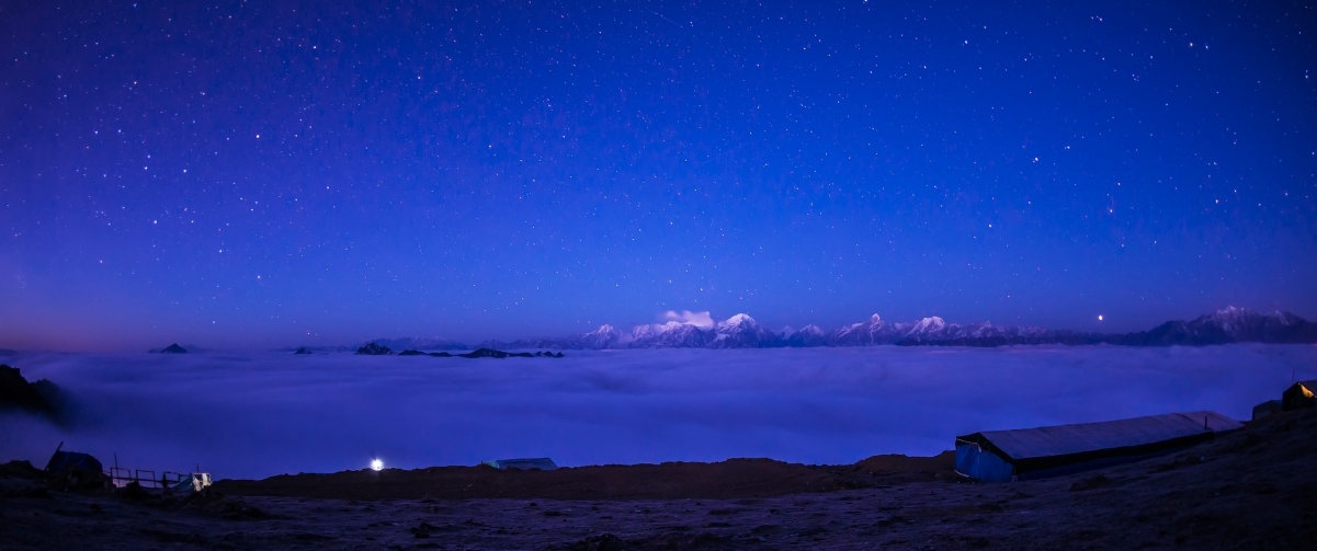 Cow Back Mountain Starry Sky 3440x1440 Wallpaper
