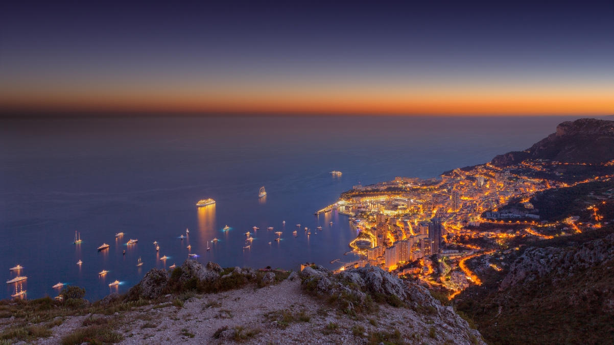 Monaco Sunset Twilight 4K