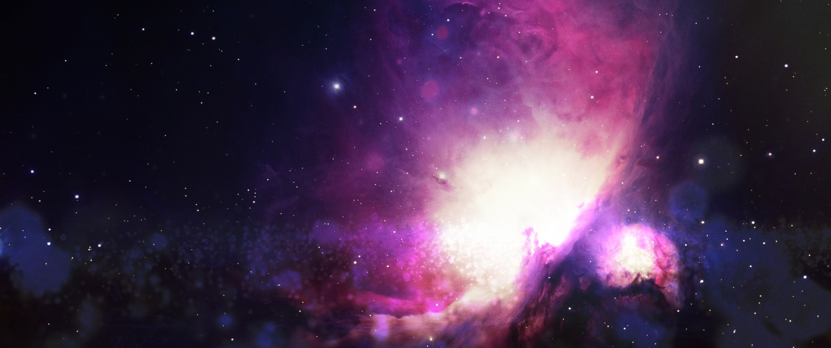 Fantasy purple starry sky 3440x1440 with