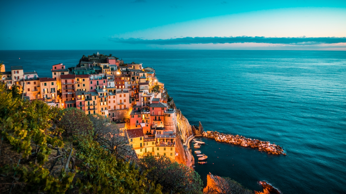 Beautiful evening in Cinque Terre, Italy
