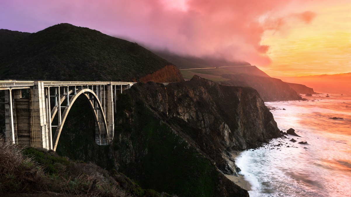 Bixby Bridge, California, U.S. 4K