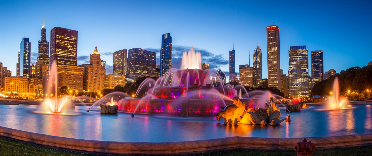 American Buckingham Fountain 3440x144