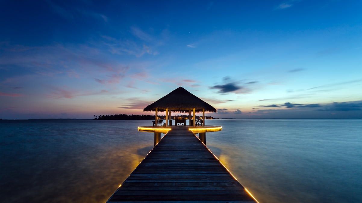 Maldives beautiful island sunset