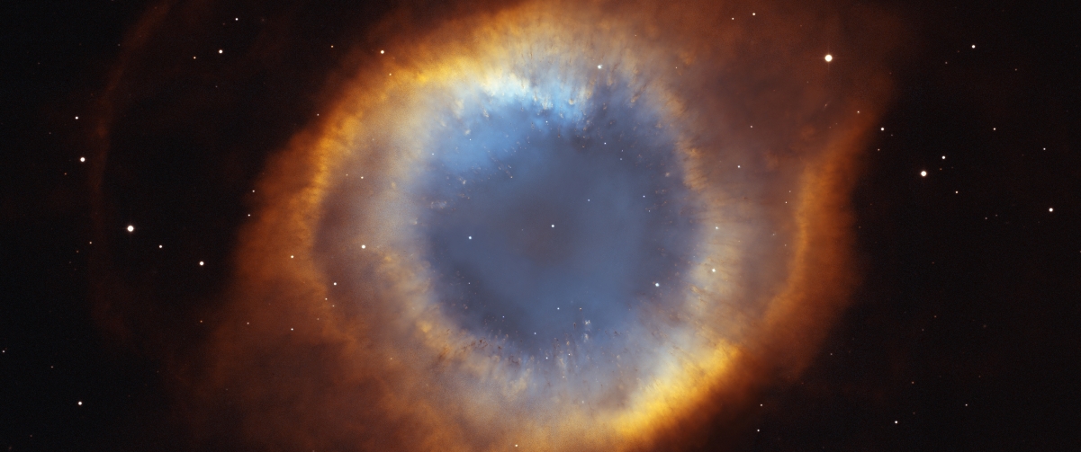 Spiral nebula with fish screen wallpaper 3440