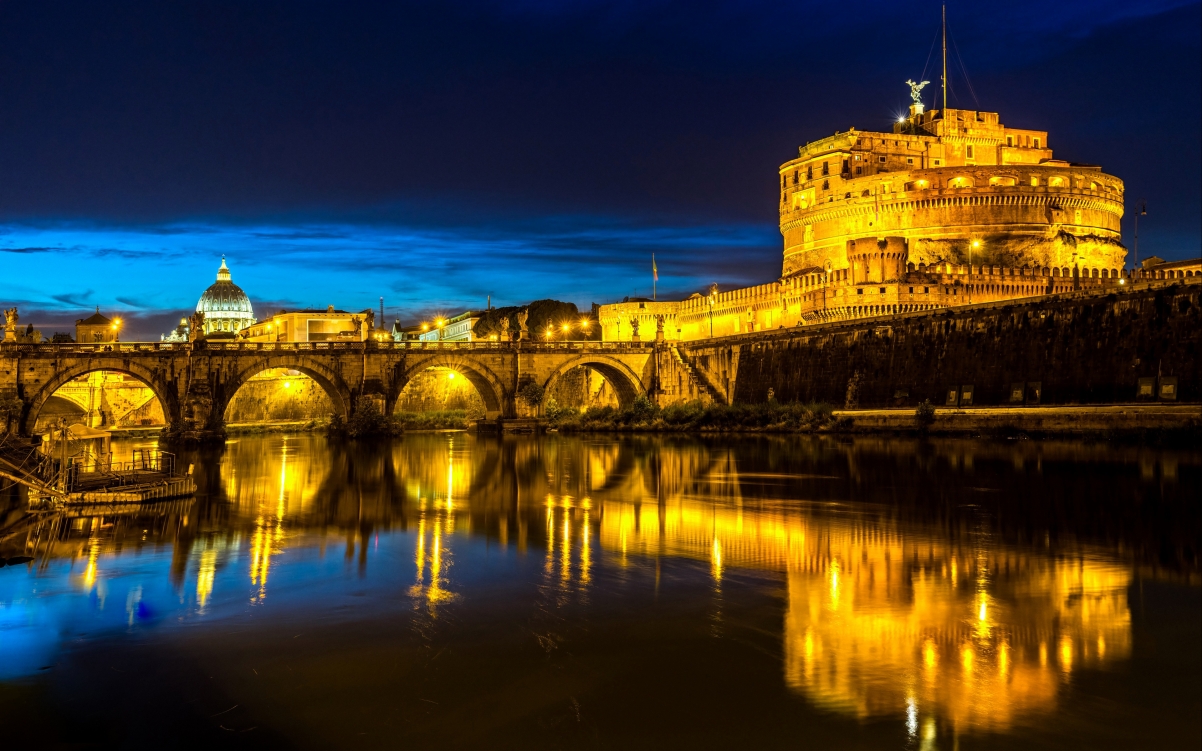 Rome Italy Night View 4K Wallpaper