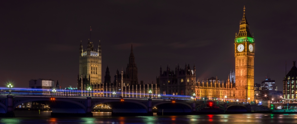 London by night Big Ben and the State of London