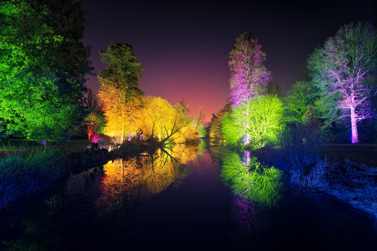 London Syon Park colorful lights 4K