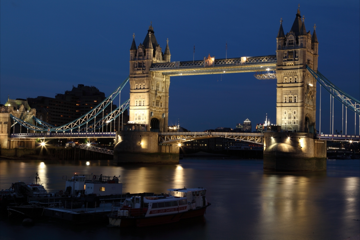 Tower Bridge Night View Dark Twilight