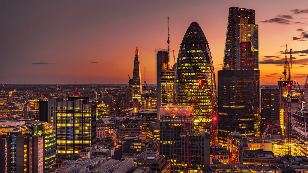 London sunset landscape 4K wallpaper