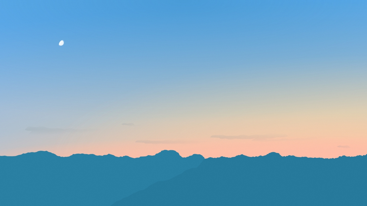 Dawn landscape minimalist 4K wallpaper
