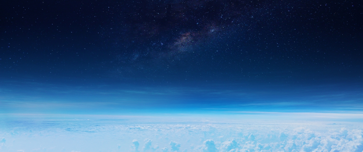Blue starry sky clouds 3440x1440 wall