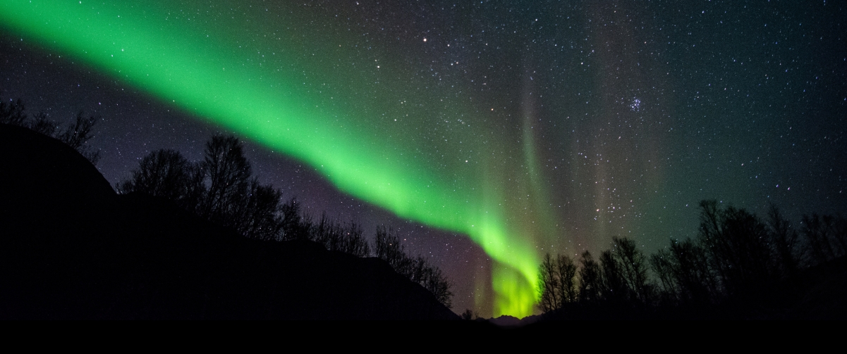 Blue and purple sky aurora