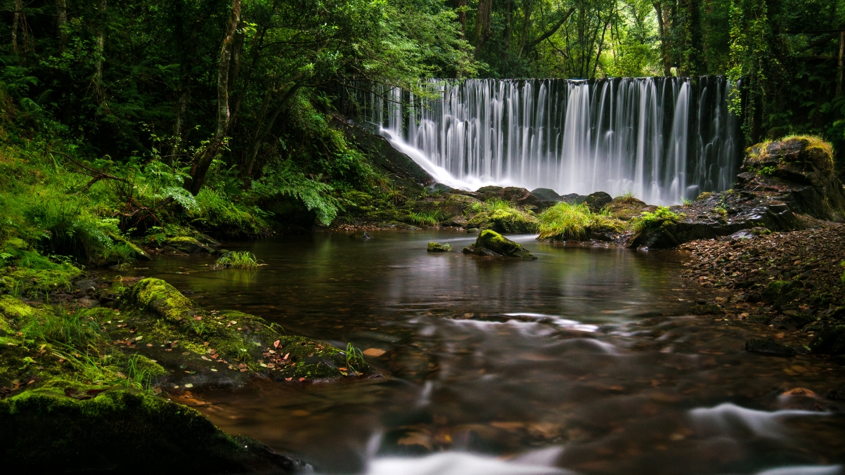 Galician cascade natural scenery
